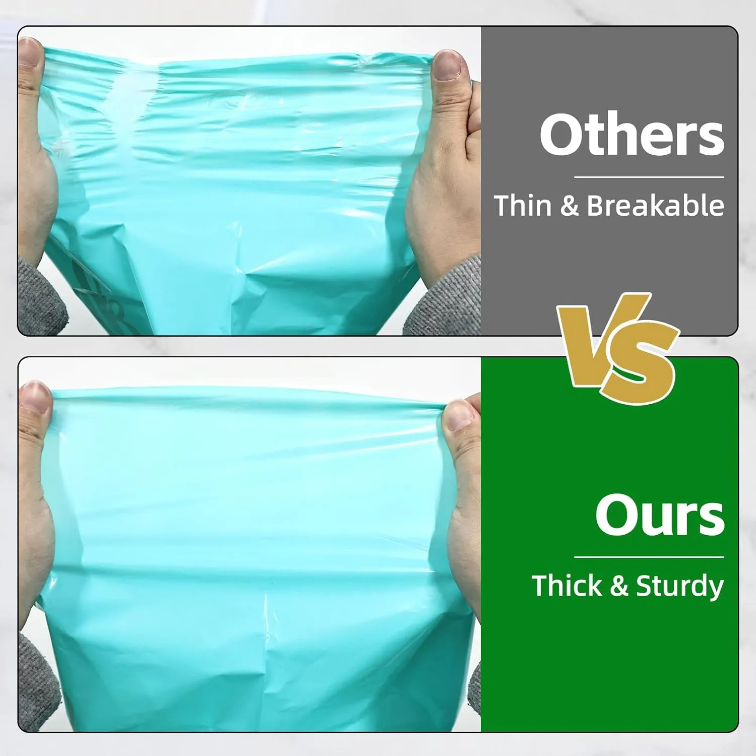Heran 100PCS Turquoise Large Thank You Bags for Business Small, 12x15In Shopping Bags for Clothes Boutique Gift, Plastic Retail Merchandise Bag, Reusable Goodie Bag Bulk for Store Party Small Business