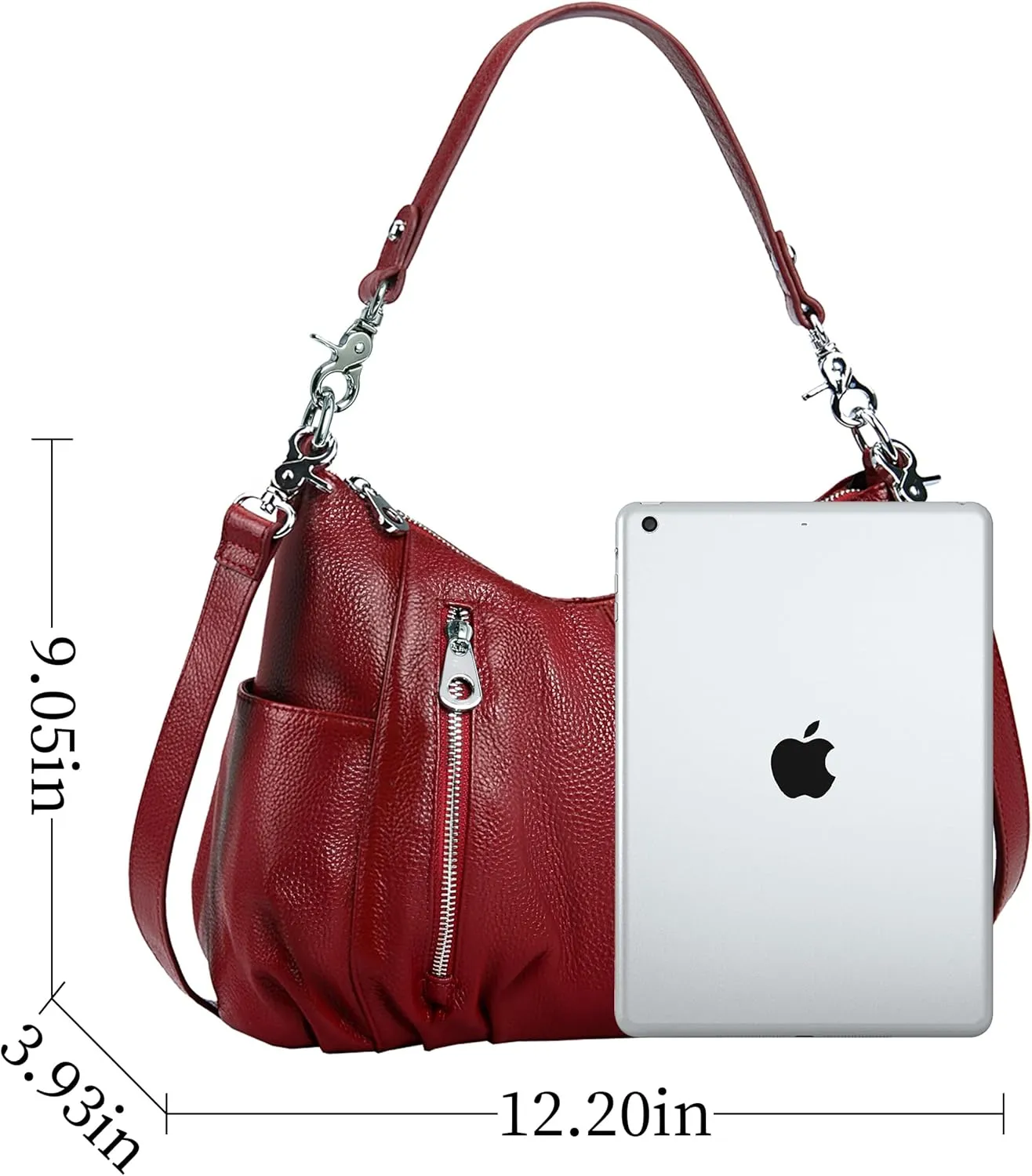 HESHE Genuine Leather Purses for Women Shoulder Hobo Bag Crossbody Satchel Handbags Designer Ladies Totes Purse