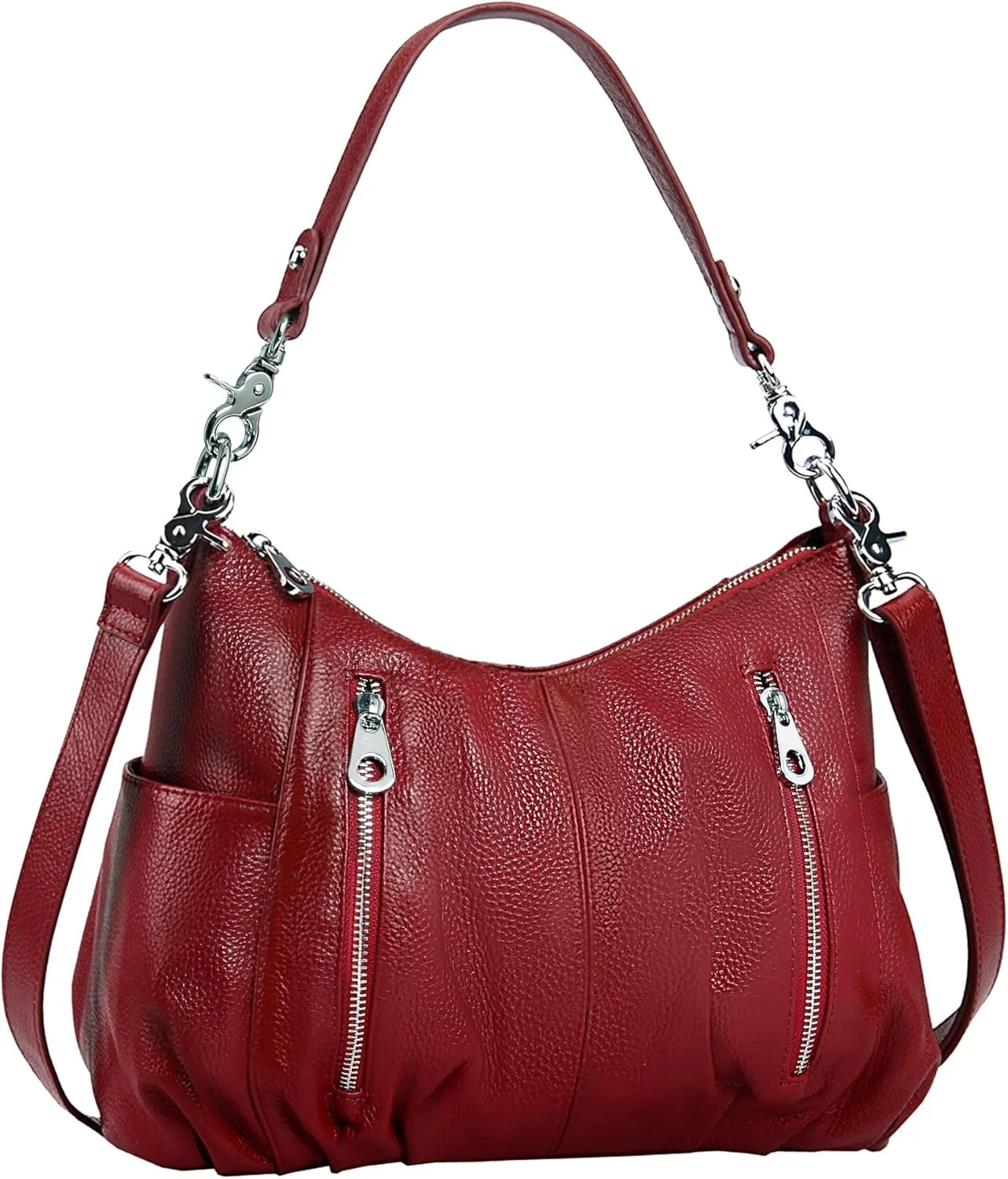 HESHE Genuine Leather Purses for Women Shoulder Hobo Bag Crossbody Satchel Handbags Designer Ladies Totes Purse