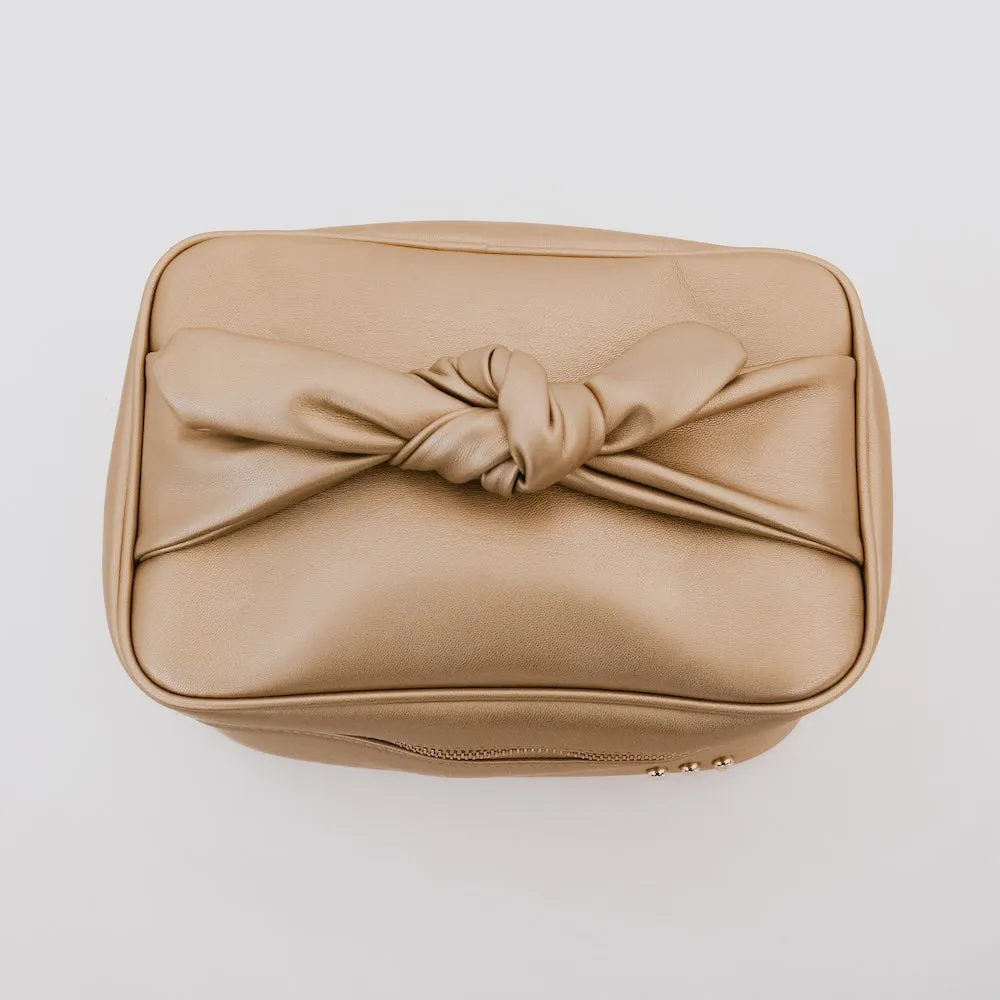 Holiday Gold Madelyn Bow Makeup Bag **PINK FRIDAY PREORDER