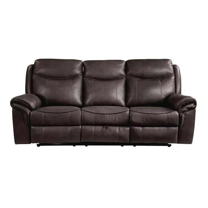 Homelegance Furniture Aram Double Glider Reclining Sofa in Brown 8206BRW-3