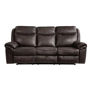 Homelegance Furniture Aram Double Glider Reclining Sofa in Brown 8206BRW-3