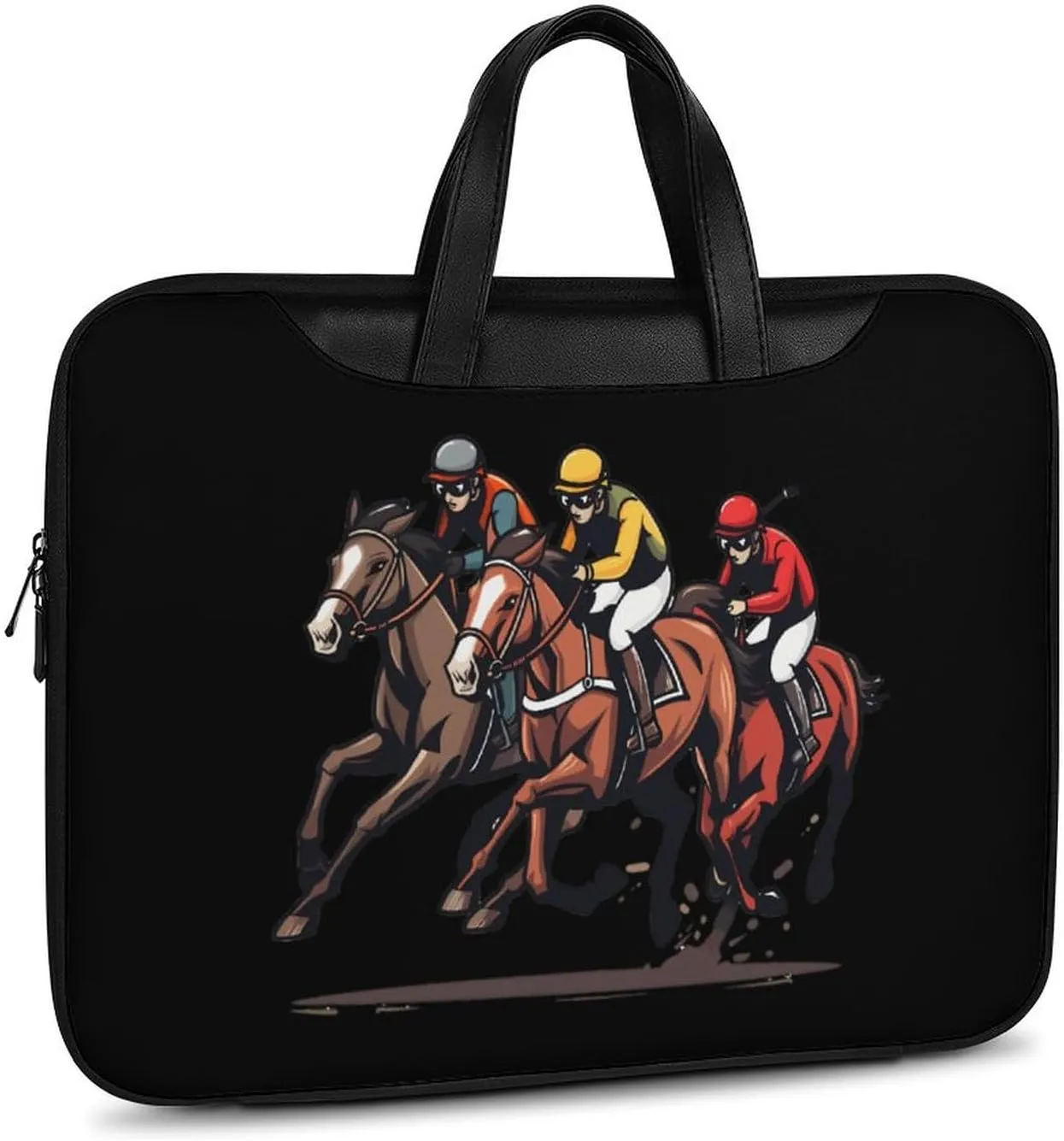 Horse Racing Laptop Tote Bag Waterproof Computer Carrying Case Business Office Briefcase