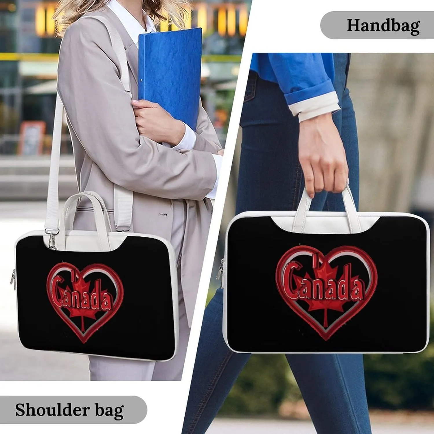 I Love Canada Laptop Tote Bag Waterproof Computer Carrying Case Business Office Briefcase