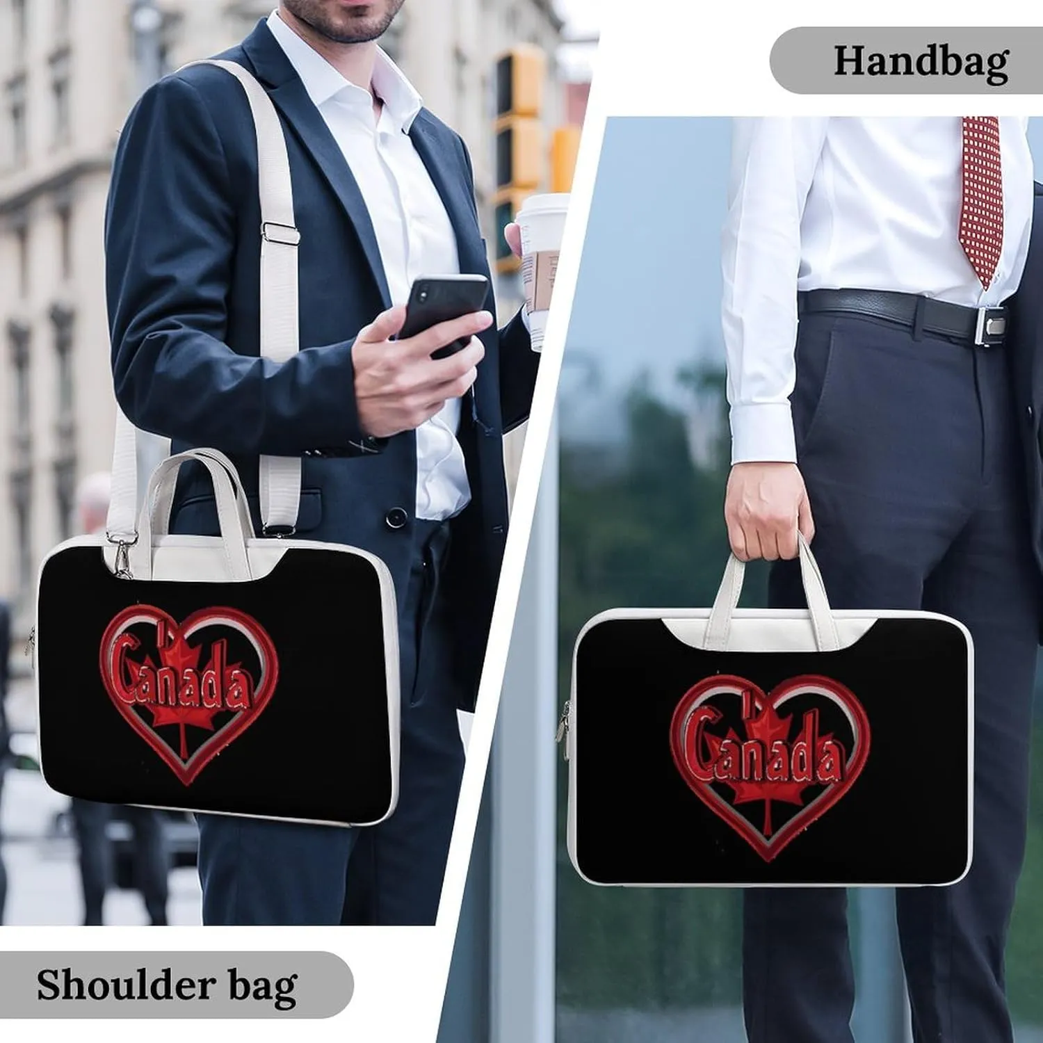 I Love Canada Laptop Tote Bag Waterproof Computer Carrying Case Business Office Briefcase