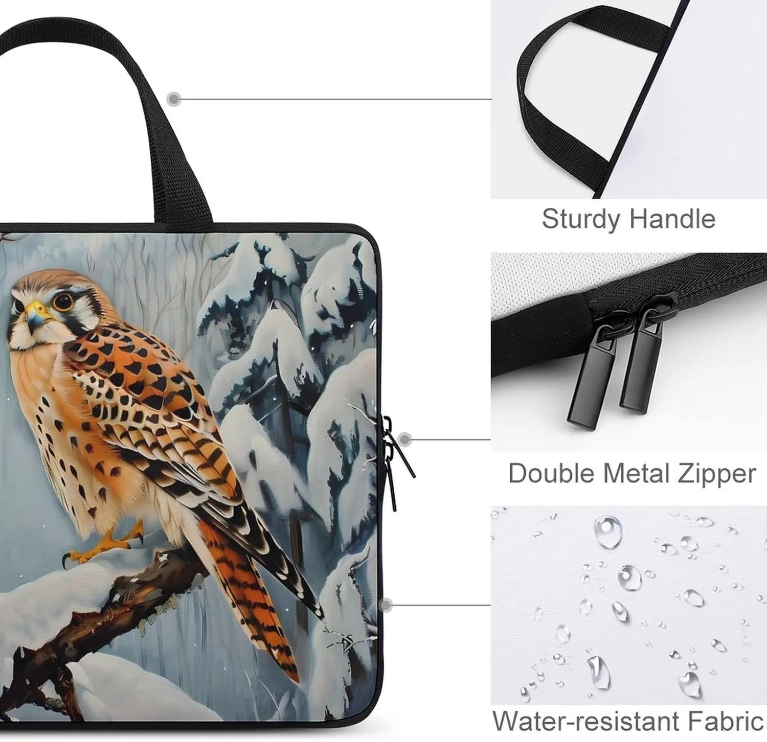 In Snowscape Kestrel Laptop Tote Bag Portable Notebook Carrying Case Computer Protective Briefcase