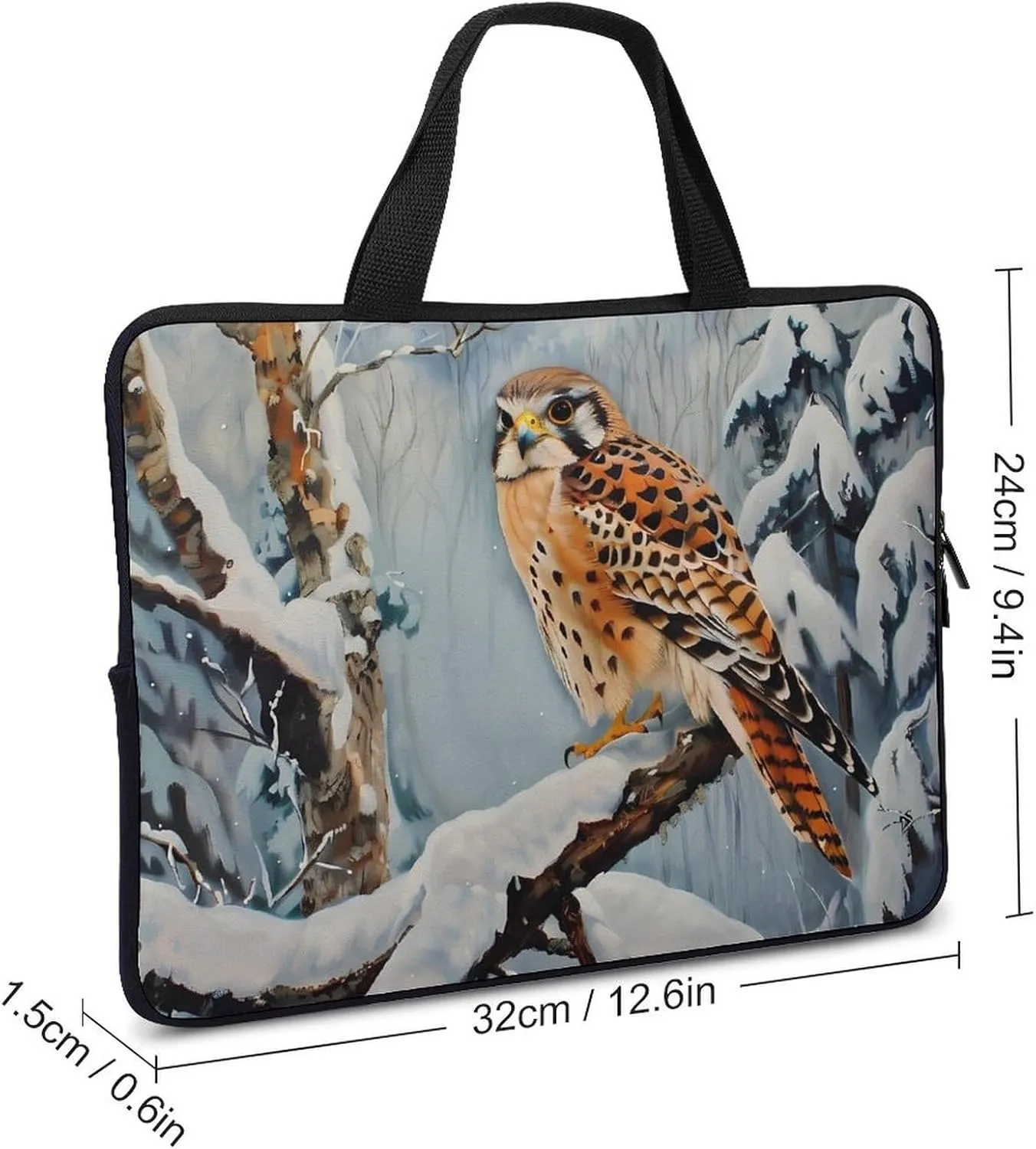 In Snowscape Kestrel Laptop Tote Bag Portable Notebook Carrying Case Computer Protective Briefcase