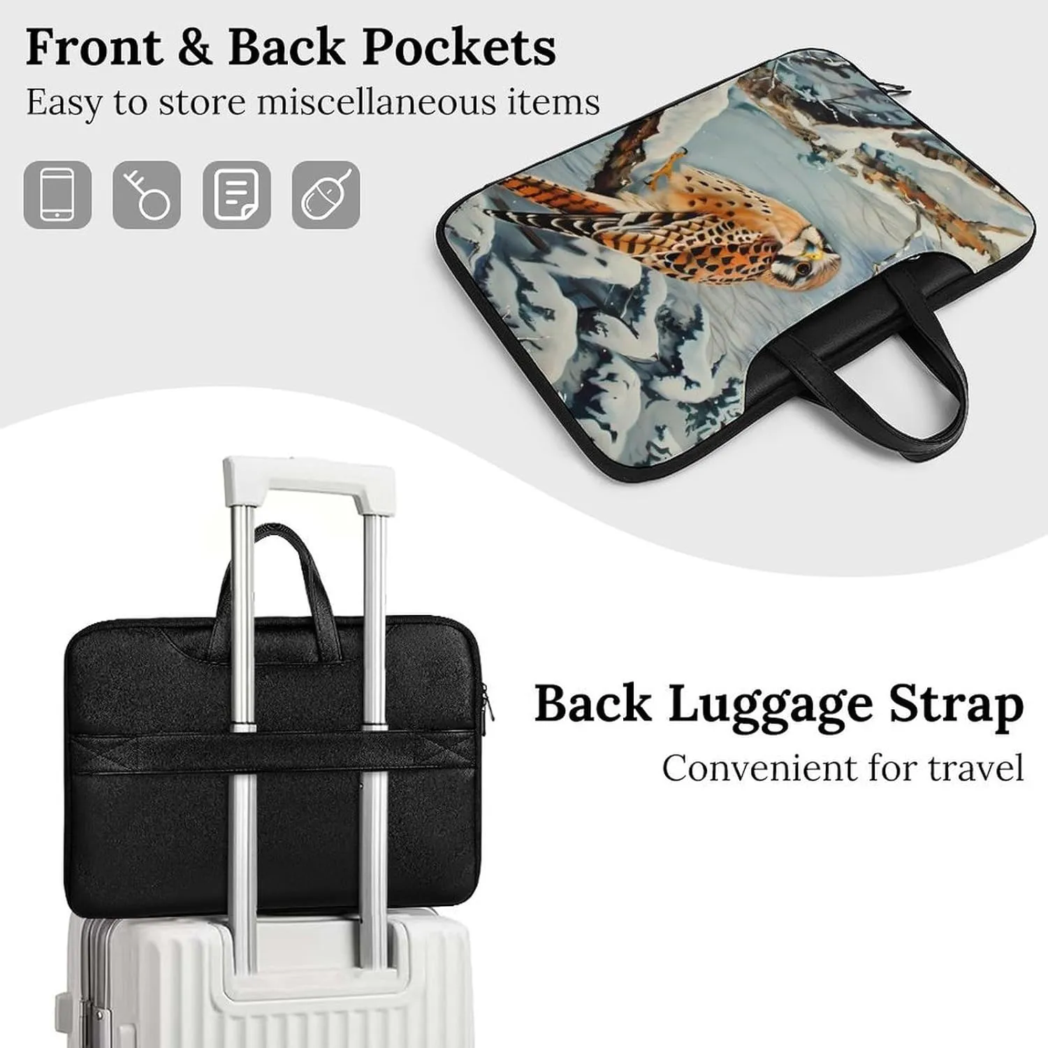 In Snowscape Kestrel Laptop Tote Bag Waterproof Computer Carrying Case Business Office Briefcase