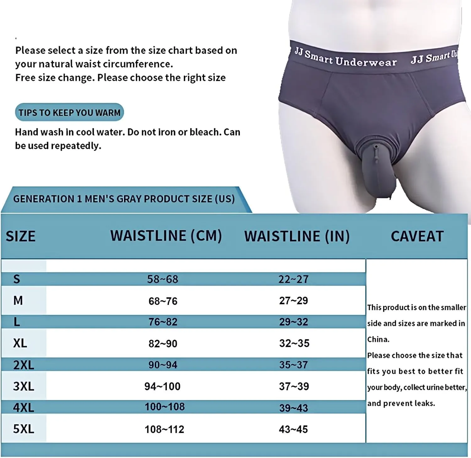 Incontinence Underwear for Men - Urine Bags for Men, Washable Mens Incontinence Briefs, Reusable Incontinence Protective Underwear, 2XL