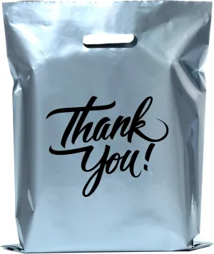 Infinite Pack Thank You Merchandise Bags, Die Cut Handles, Retail Shopping Bags for Boutique - Choose Color & Size