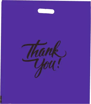 Infinite Pack Thank You Merchandise Bags, Die Cut Handles, Retail Shopping Bags for Boutique - Choose Color & Size