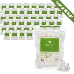 Intrinsics Cotton Balls - Triple Size / 100 per Bag X 48 Bags = Case of 4,800 Triple Size Cotton Balls
