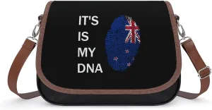 It's is My DNA New Zealand Leather Crossbody Bags for Women Travel Shoulder Backpack Messenger Bag Adjustable Shoulder Strap