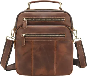 Jack&Chris Leather Man Purse Shoulder Bag,Small Mens Crossbody Messenger Bags for Work,Men Satchel Handbag…