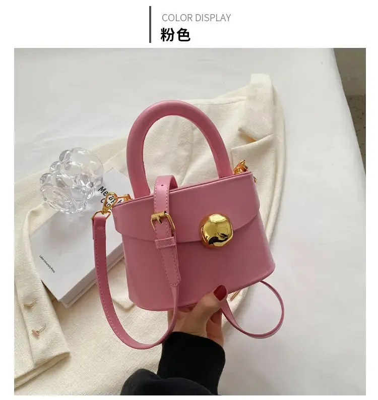 JIAERDI Vintage Black Messenger Bag Women Retro Leather Handle Bucket Bag Purse Ladies Fashion Versatile Crossbody Bags Bolsos
