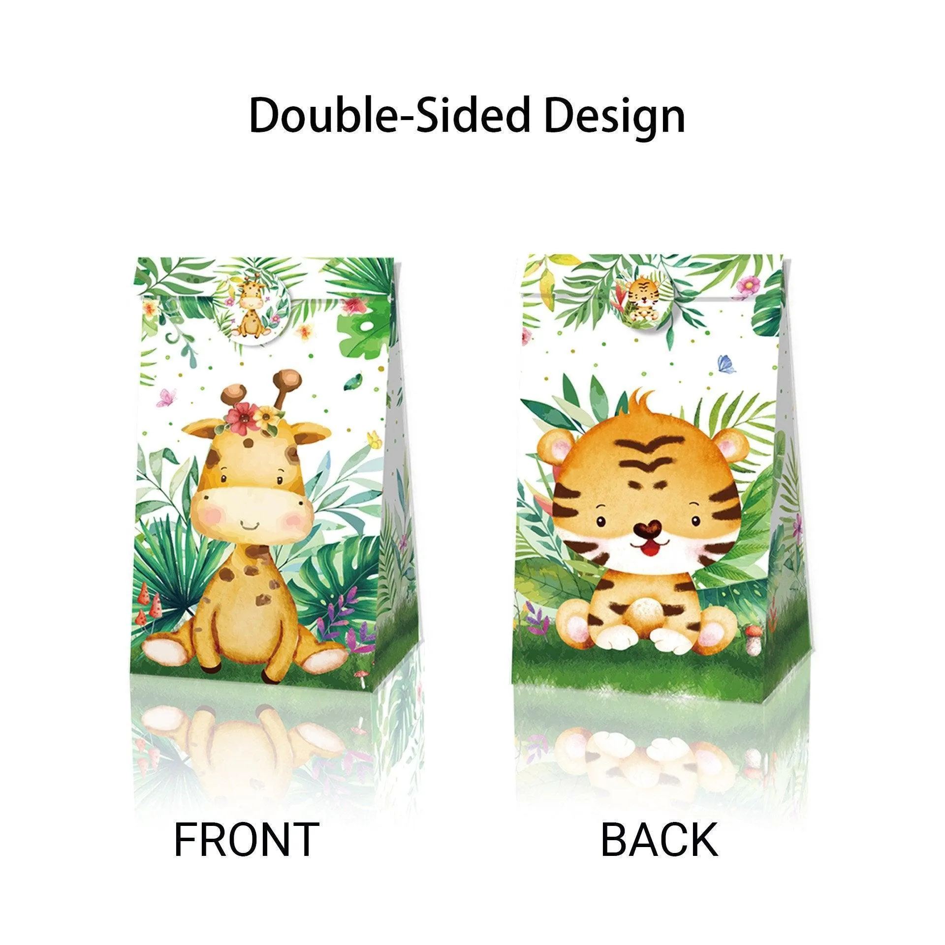 Jungle Animal Kraft Paper Bags 24PCS