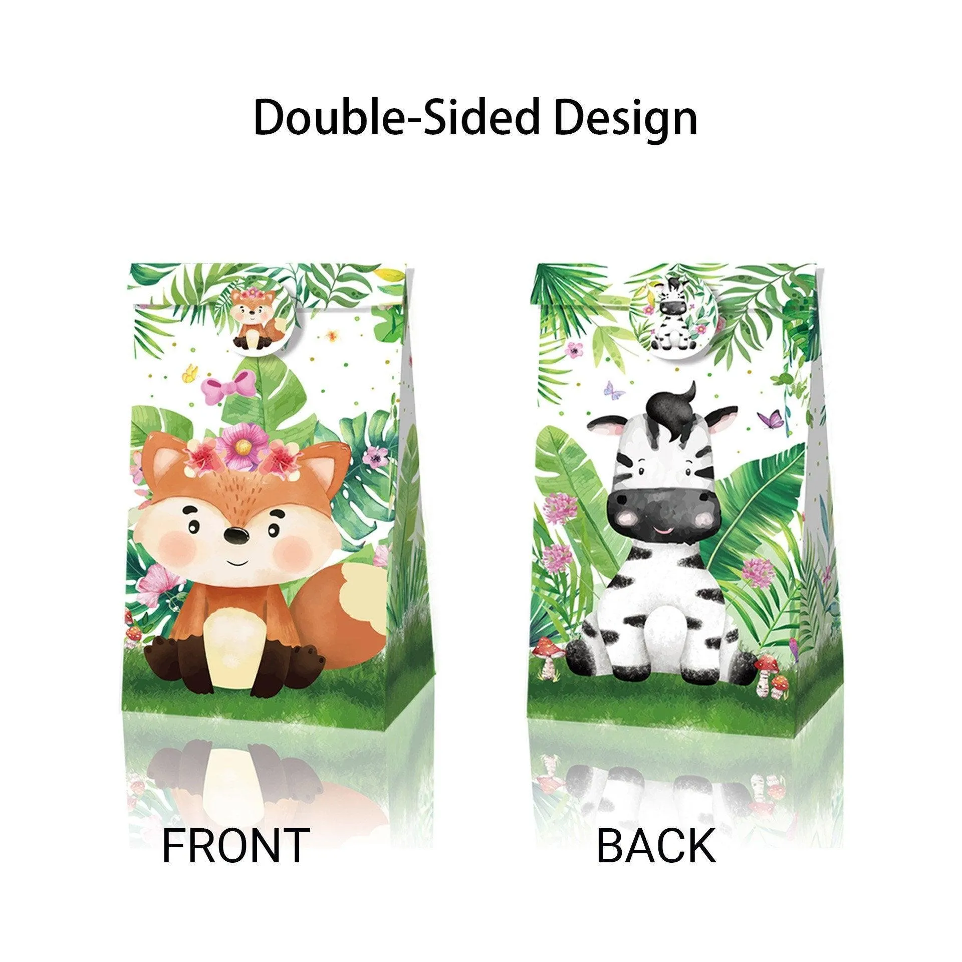 Jungle Animal Kraft Paper Bags 24PCS