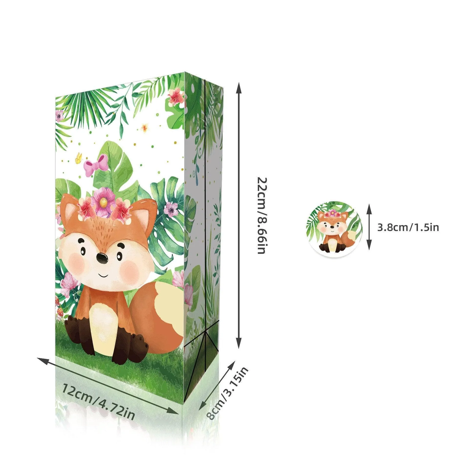 Jungle Animal Kraft Paper Bags 24PCS