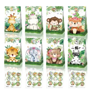 Jungle Animal Kraft Paper Bags 24PCS
