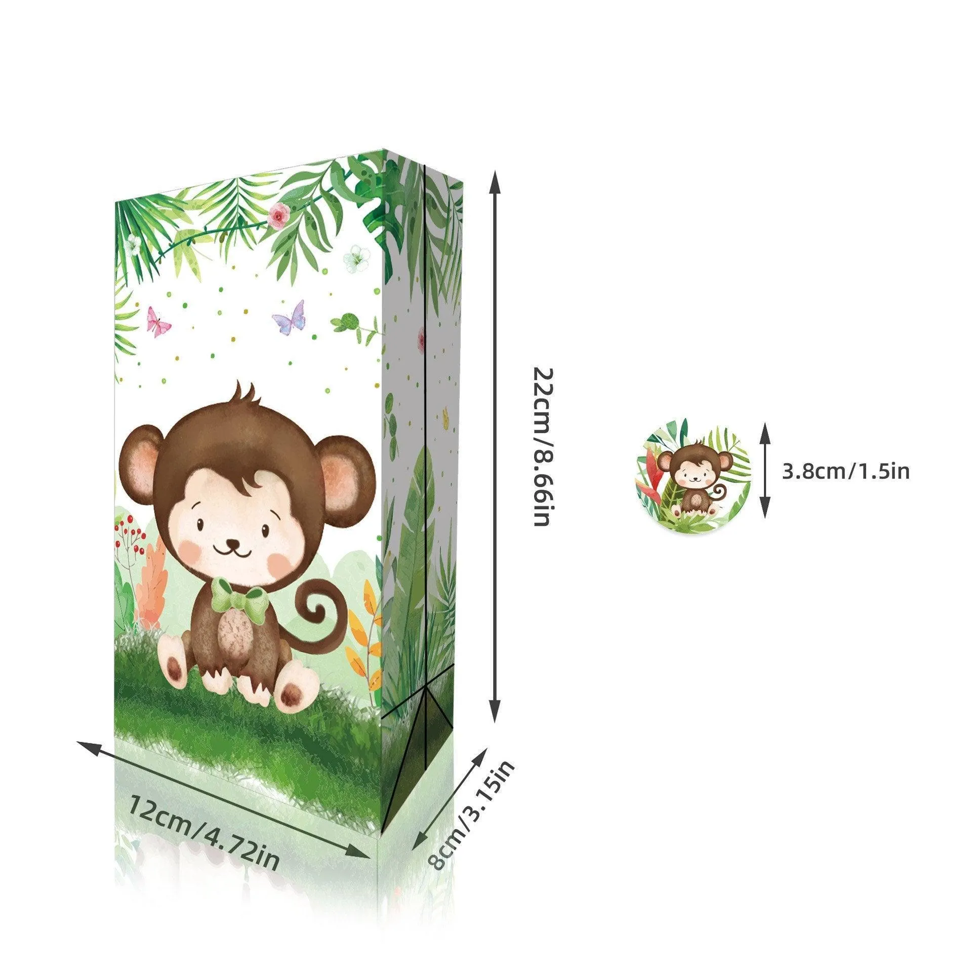 Jungle Animal Kraft Paper Bags 24PCS