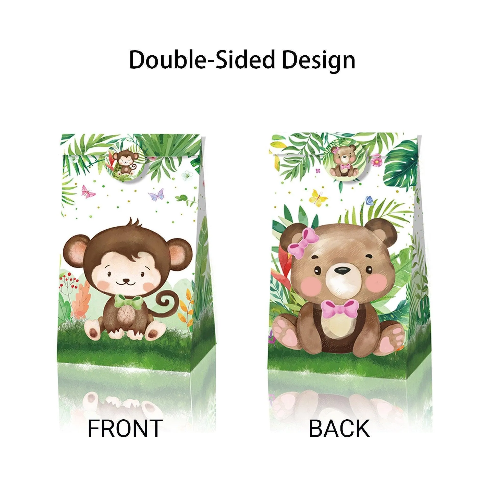 Jungle Animal Kraft Paper Bags 24PCS