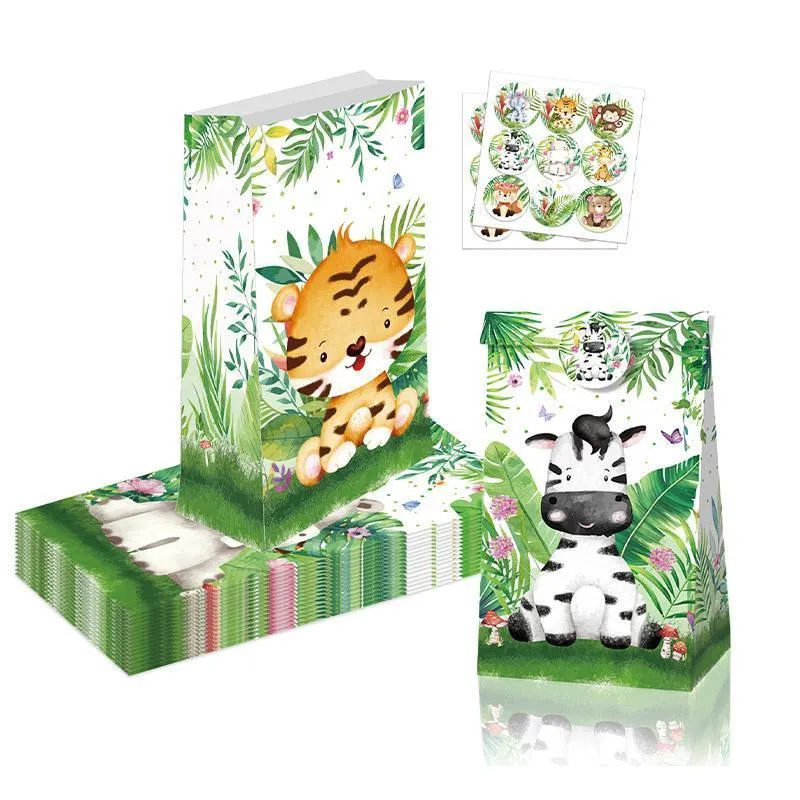 Jungle Animal Kraft Paper Bags 24PCS