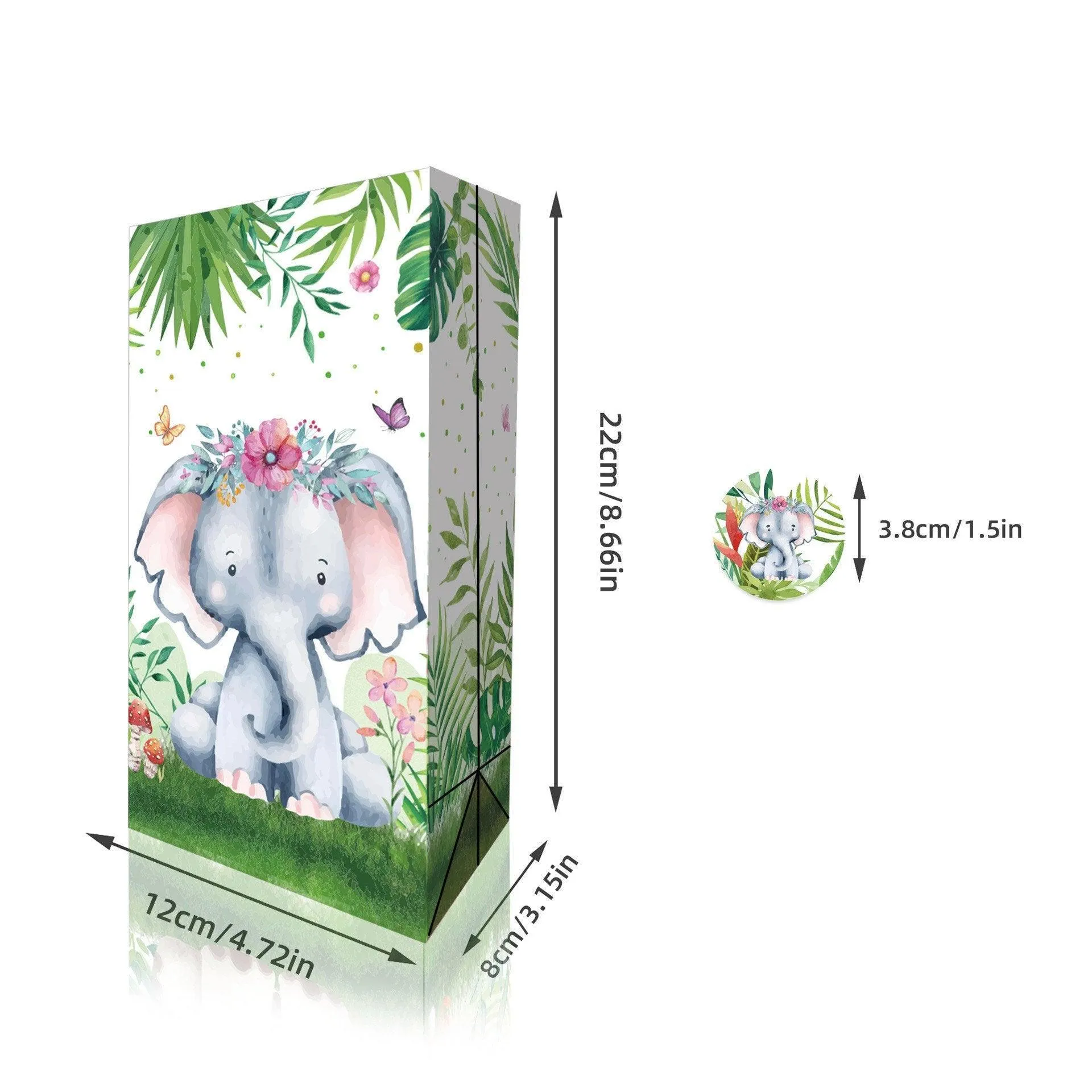 Jungle Animal Kraft Paper Bags 24PCS
