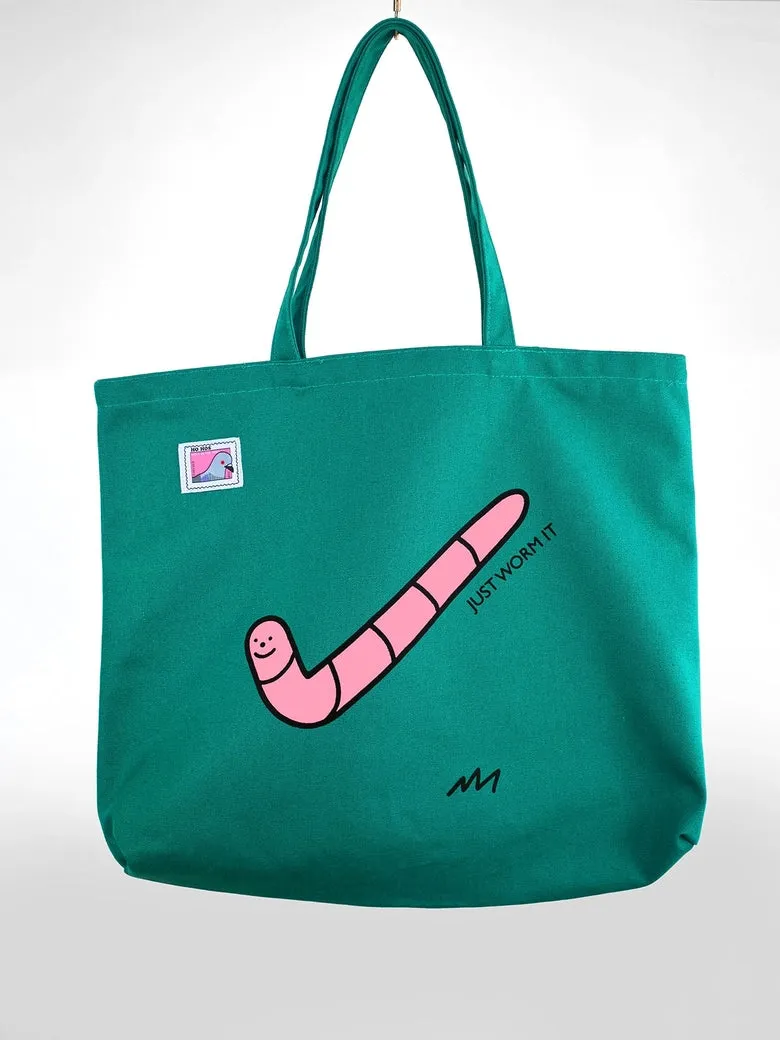 Just Worm It Tote Bag