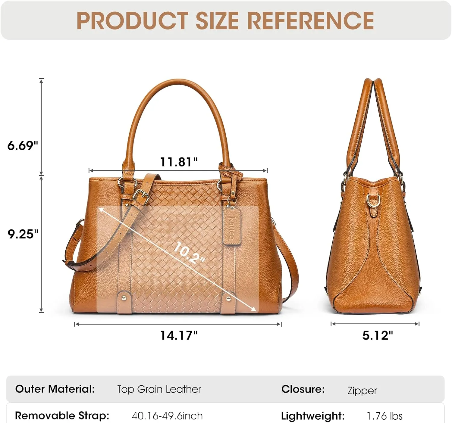 Kattee Women Soft Genuine Leather Satchel Bags Top Handle Crossbody Purses and Handbags Totes Shoulder Hobo