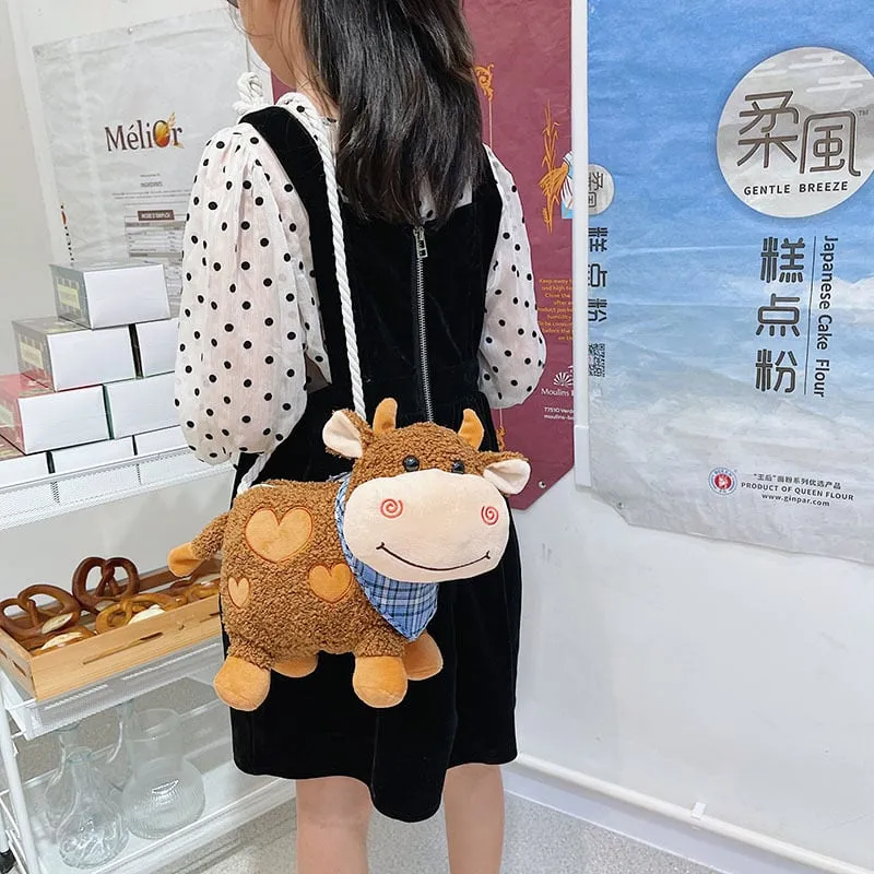 Kawaii Cow Plush Shoulder Bag