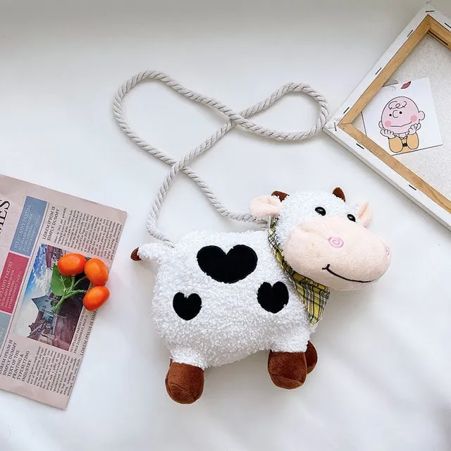Kawaii Cow Plush Shoulder Bag