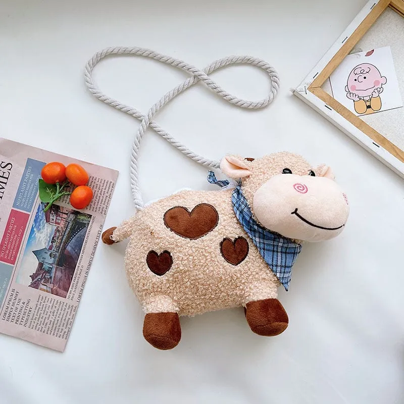 Kawaii Cow Plush Shoulder Bag