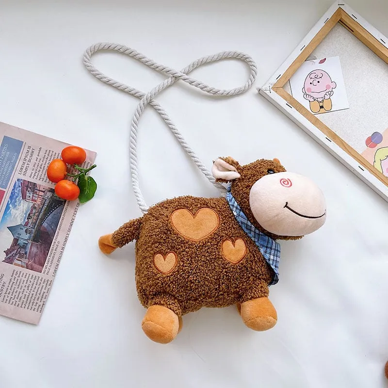 Kawaii Cow Plush Shoulder Bag