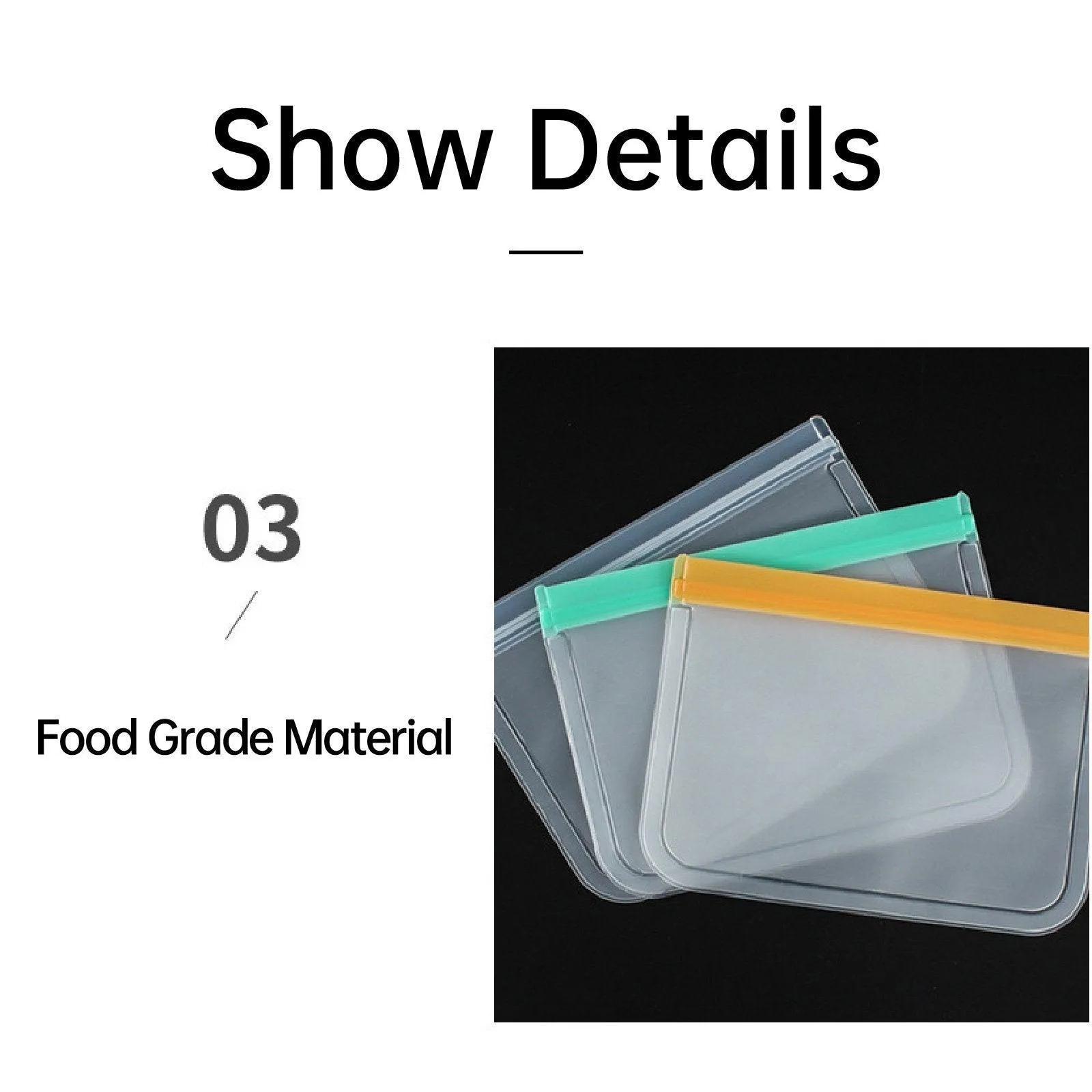 Keep Food Fresh Storage Bags 6Colors 10PCS