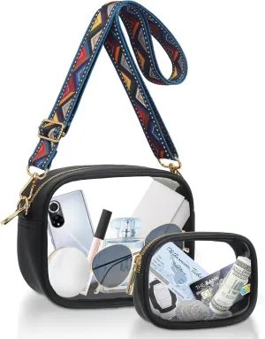 KETIEE Clear Crossbody Bag, Stadium Approved Clear Purse Bag for Concerts Sports Events Festivals