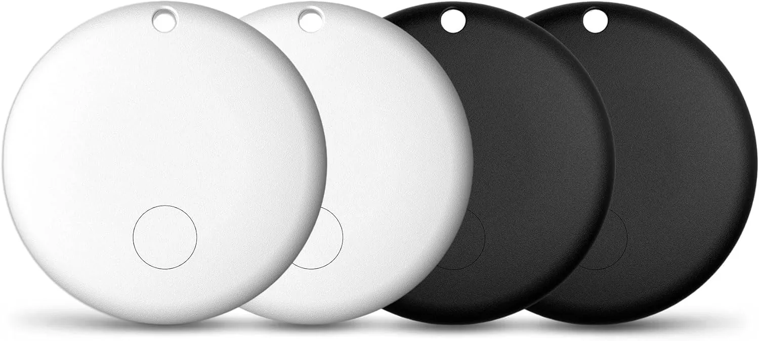 Key Finder 4 Pack: Smart Item Locator with Apple Find My - Bluetooth Luggage Tracker for Kids Keys Wallet Bags, Water-Resistant Tracking Device for Home Travel Outdoor, Replaceable Battery, iOS only