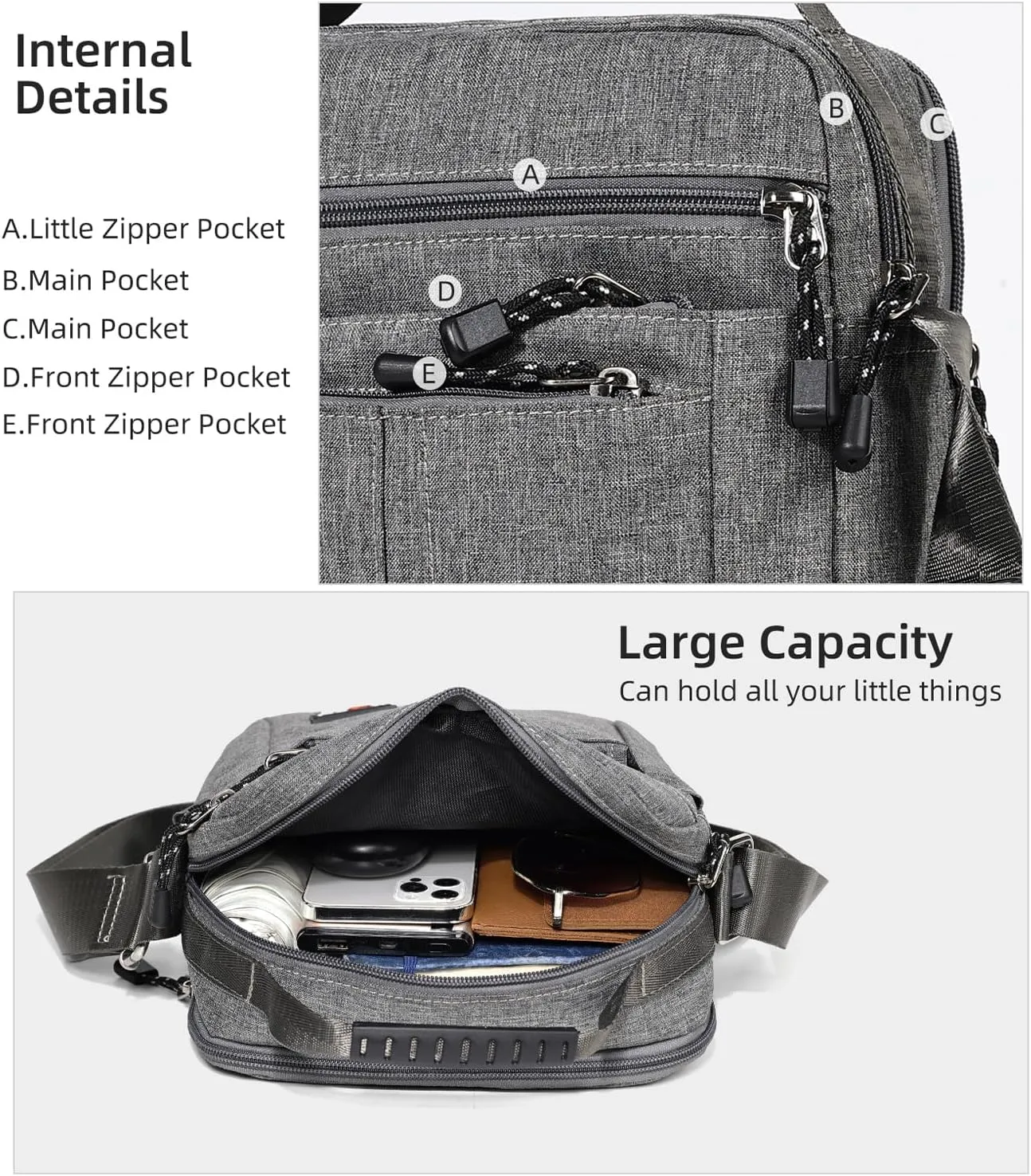 KL928 Men's Messenger Bag - Crossbody Shoulder Bags Travel Bag Man Purse Casual Sling Pack for Work Business