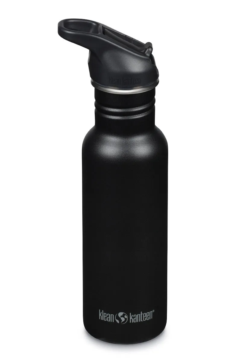 KLEAN KANTEEN Classic 532ml Water Bottle Flip Seal Sports Cap-BLACK