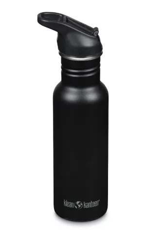 KLEAN KANTEEN Classic 532ml Water Bottle Flip Seal Sports Cap-BLACK