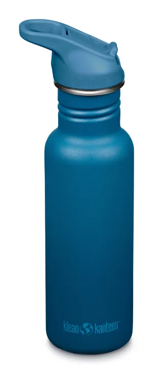 KLEAN KANTEEN Classic 532ml Water Bottle Flip Seal Sports Cap-BLUE