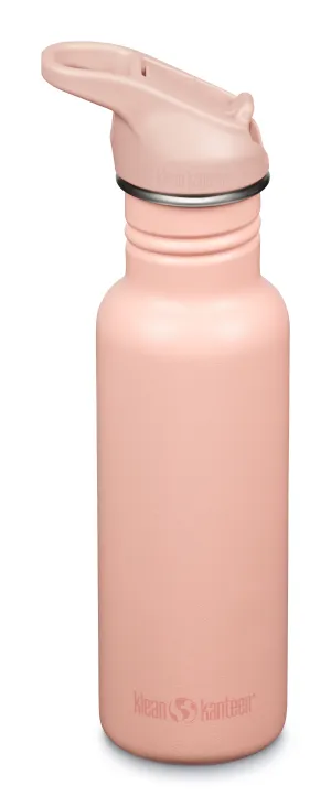 KLEAN KANTEEN Classic 532ml Water Bottle Flip Seal Sports Cap-PEACH