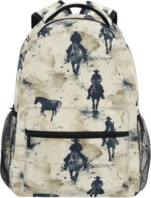 KLL Cute Backpack for Women Men Waterproof Business Work Bag with Chest Strap for Business Work College Travel Trip Style Horse