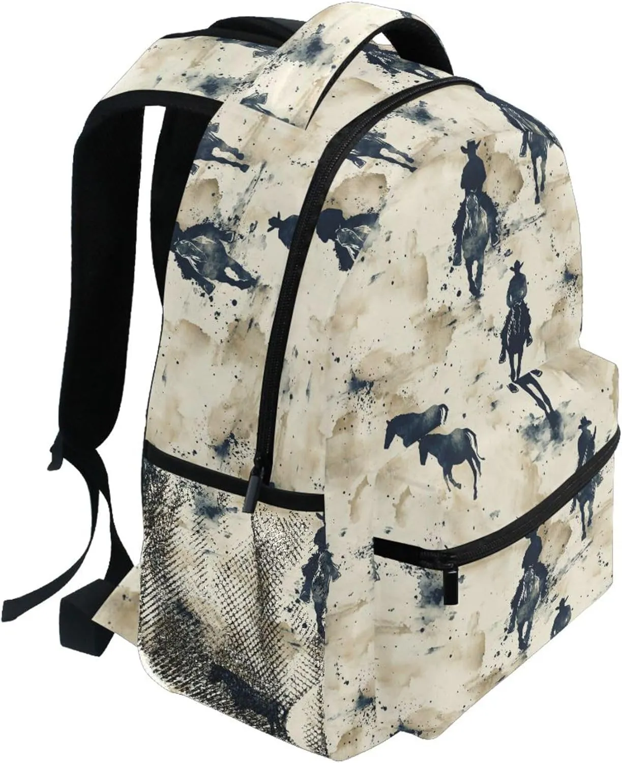 KLL Cute Backpack for Women Men Waterproof Business Work Bag with Chest Strap for Business Work College Travel Trip Style Horse