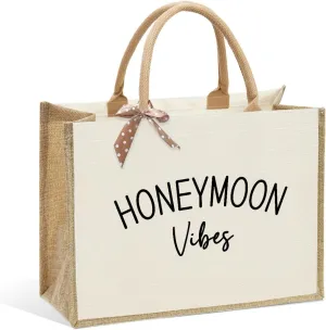 KongMoTree Bride Bag, Bride Gifts, Bridal Shower Gifts, Canvas Tote Bag, Wedding Honeymoon Gift Reusable Shoulder Bags