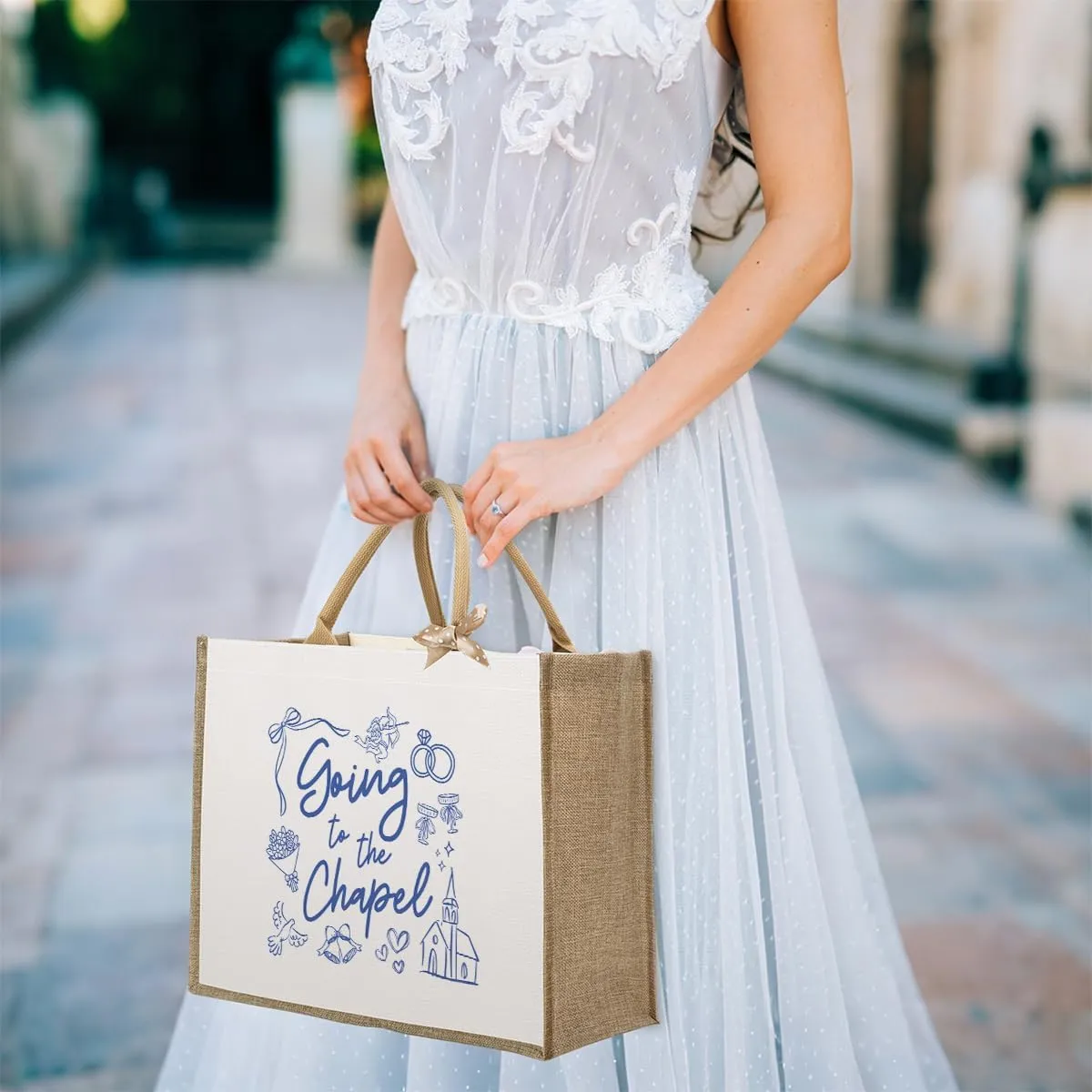 KongMoTree Bride Bag, Bride Gifts, Bridal Shower Gifts, Canvas Tote Bag, Wedding Honeymoon Gift Reusable Shoulder Bags