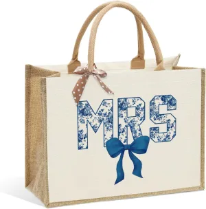 KongMoTree Bride Bag, Bride Gifts, Bridal Shower Gifts, Canvas Tote Bag, Wedding Honeymoon Gift Reusable Shoulder Bags