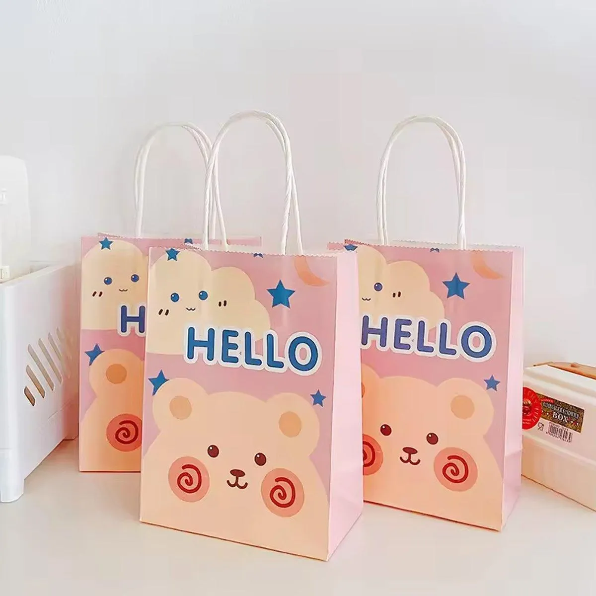 Kraft Paper Bags with Colourful Cartoon 50PCS