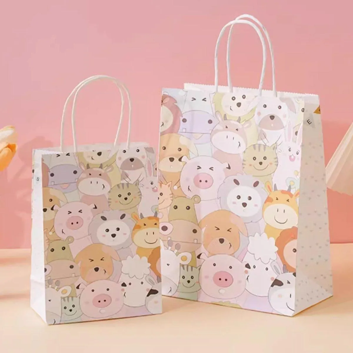 Kraft Paper Bags with Colourful Cartoon 50PCS