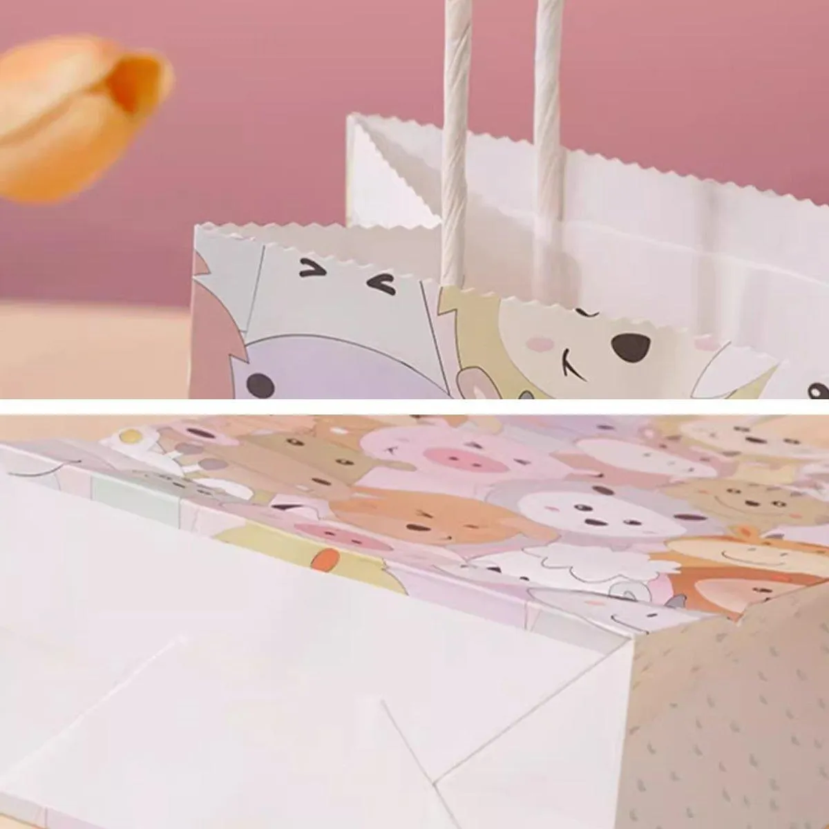 Kraft Paper Bags with Colourful Cartoon 50PCS