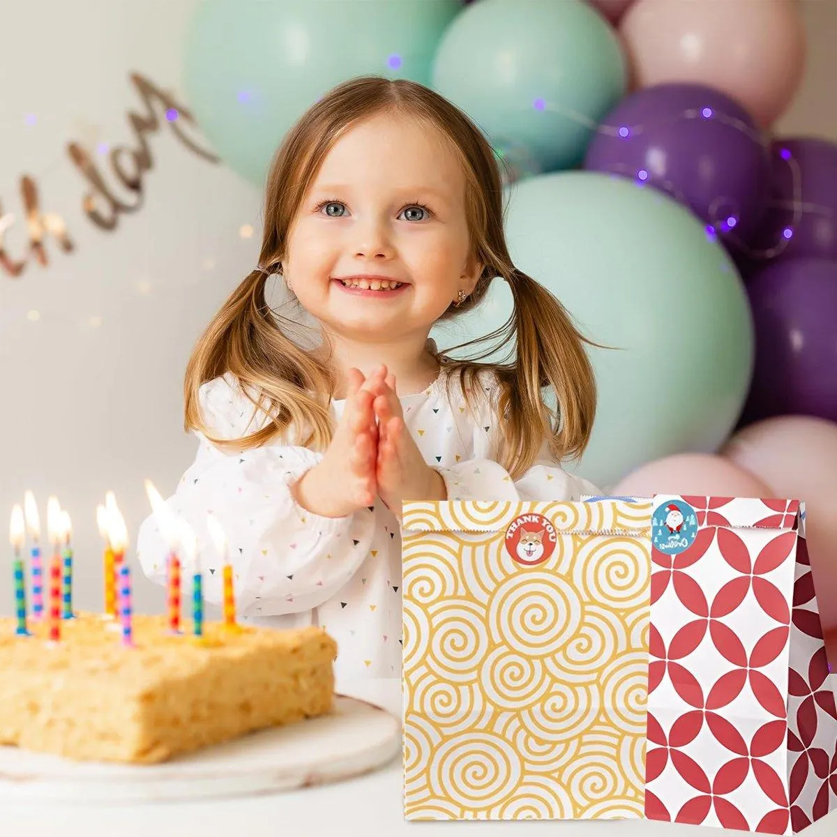 Kraft Paper Cakes Cookies Party Favor Bags White 40PCS